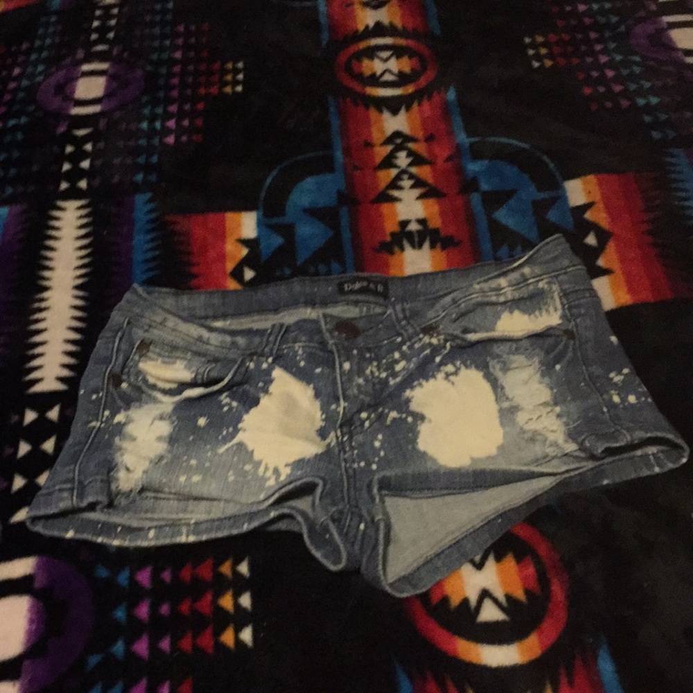 Bleached & distressed, daisy duke Jean shorts